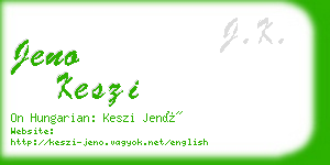 jeno keszi business card